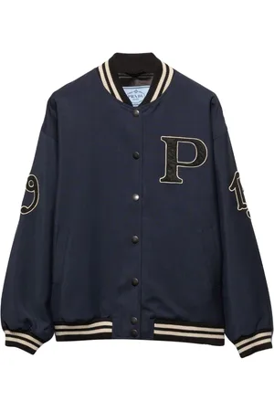 Prada Letter-patch appliqué bomber jacket