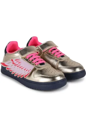 Billieblush Wings detail faux leather sneakers