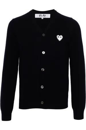 Comme des Garçons Heart-patch wool cardigan
