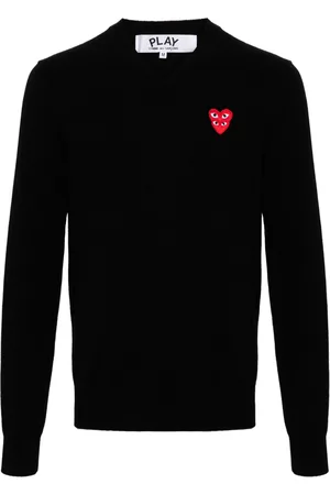 Comme des Garçons Heart-patch wool jumper