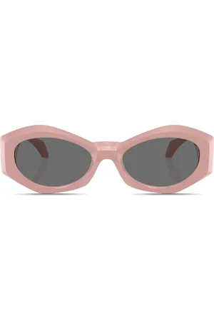 VERSACE Medusa-plaque oval-frame sunglasses