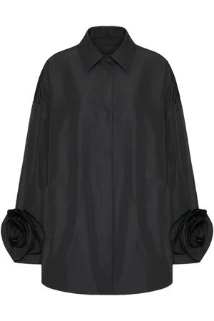 VALENTINO GARAVANI Floral-appliqué shirt dress
