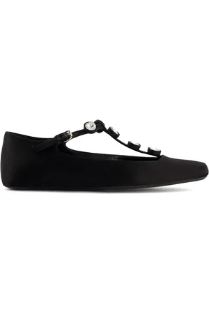 Giambattista Valli Rhinestone-embellished satin ballerina shoes