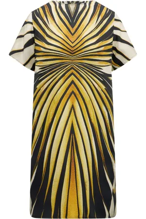 Roberto Cavalli Abstract-print silk dress