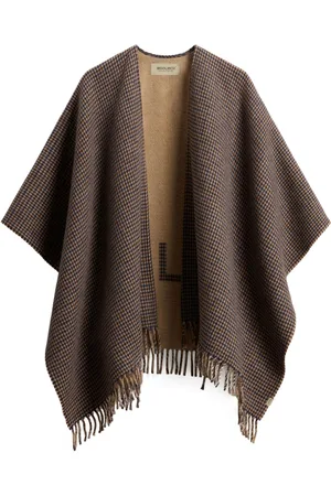 Woolrich Plaid-check cape