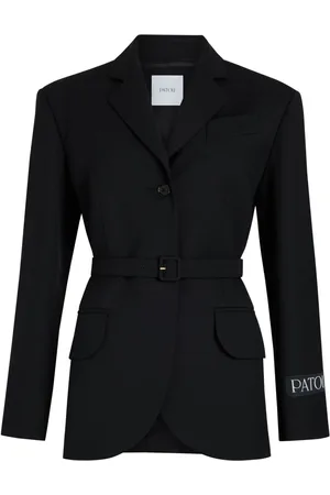 Patou Logo-patch belted blazer