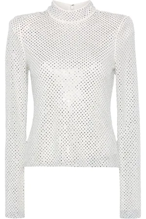 Self-Portrait Rhinestone fishnet top