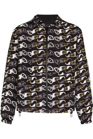 VERSACE Hooded sunglasses-print jacket