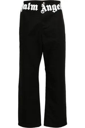 Palm Angels Logo-print cotton trousers