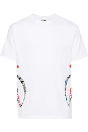 A Bathing Ape Floral camouflage side shark T-shirt