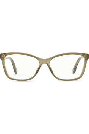 Gucci Logo-plaque rectangular-frame glasses