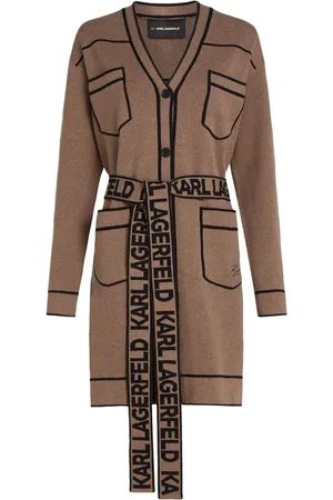 Karl Lagerfeld Logo-print belted cardigan