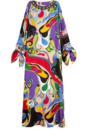 Puccini Orchidee-print silk kaftan