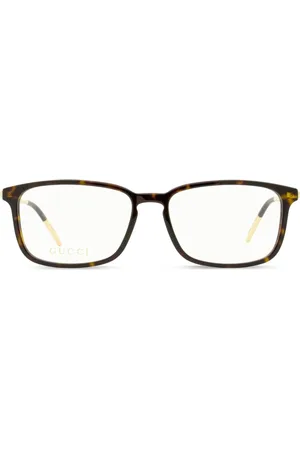Gucci Tortoiseshell rectangle-frame glasses