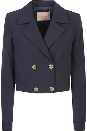 Twin-Set Cady-texture cropped jacket