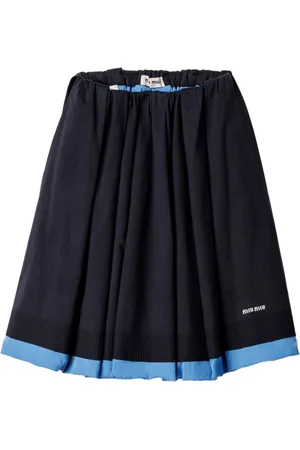 Miu Miu Jacquard logo poplin knit skirt