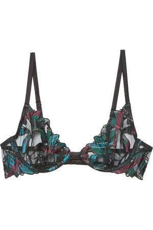 FLEUR DU MAL Lily embroidered plunge demi bra
