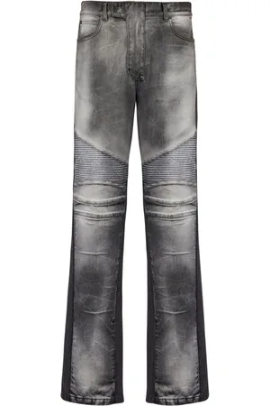 Balmain Ribbed-knee biker jeans