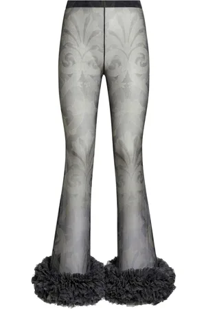 Etro Printed silk flared trousers