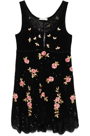BLUMARINE Embroidery tulle mini dress