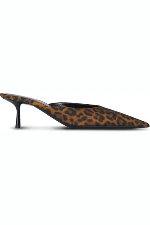 Saint Laurent 55mm Barbara leopard grosgrain mules