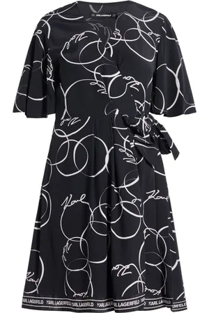 Karl Lagerfeld Circle-print wrap dress