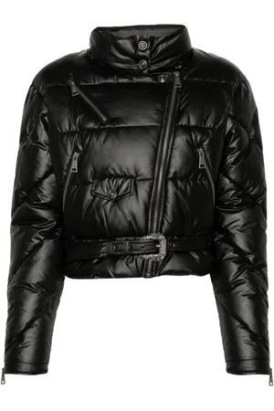 VERSACE Baroque buckle puffer jacket