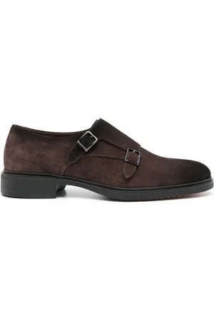 santoni Suede monk shoes
