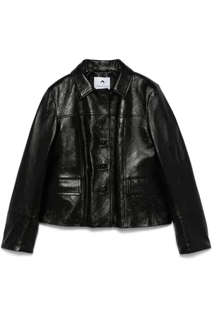 Marine Serre Moonogram-embossed leather jacket