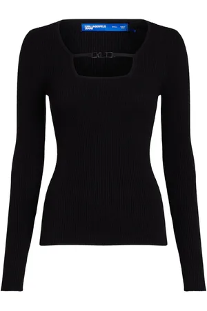 Karl Lagerfeld Square-neck knitted top