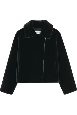 Apparis Notch-lapel zippered faux fur jacket