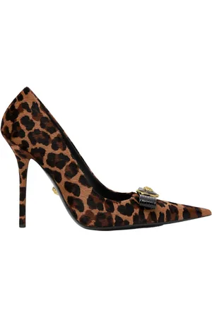 VERSACE 120mm Gianni Ribbon leopard pumps