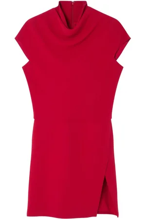 VERSACE Draped front-slit mini dress