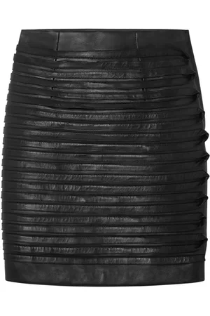 VERSACE Leather mini skirt