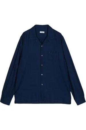 LEATHERSMITH OF LONDON Logo-embroidered cotton shirt