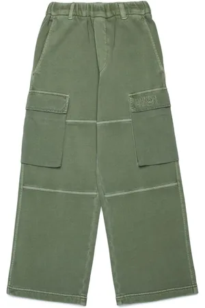 Maison Margiela Numbers-embroidered wide-leg cargo trousers
