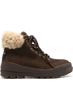 Ralph Lauren Shearling-trim hiking boots