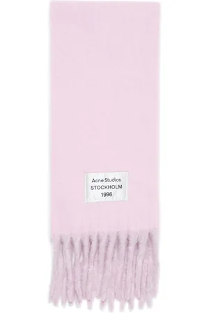 Acne Studios Logo-tag fringed scarf