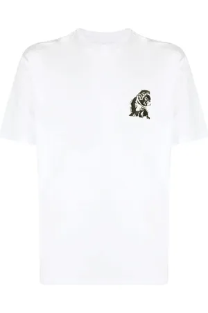 Emporio Armani French Bulldog-embroidered T-shirt