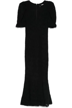 ROTATE Lace puff-sleeves maxi dress