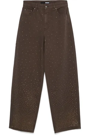 ROTATE Rhinestone-embellished wide-leg jeans