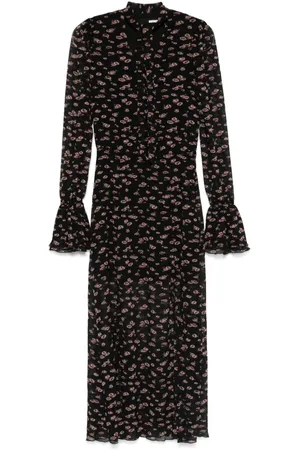 ROTATE Crinkled tie-strap maxi dress