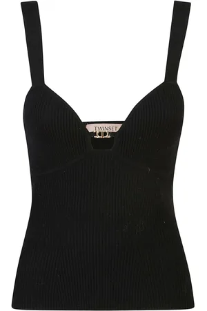 Twin-Set Logo-embellished knitted top
