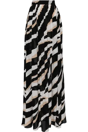 Elie saab Zebra-print silk maxi skirt