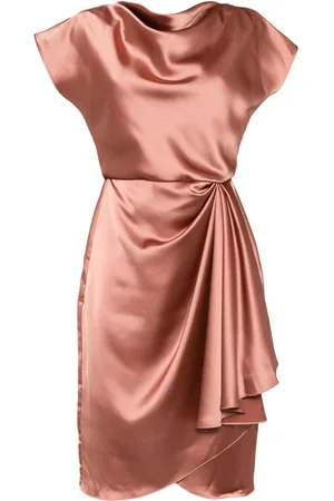 Amsale Satin cowl dress