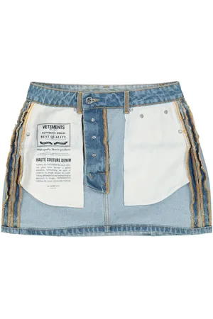 Vetements Inside-Out Denim skirt