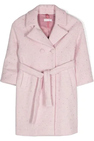 MONNALISA Rhinestone-embellished fleece coat