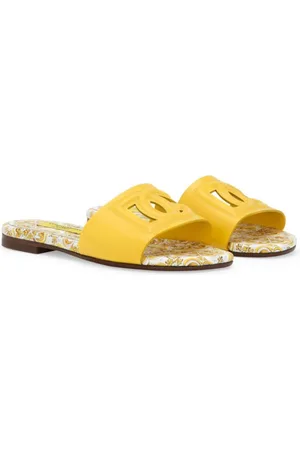 Dolce & Gabbana Majolica-print leather slides