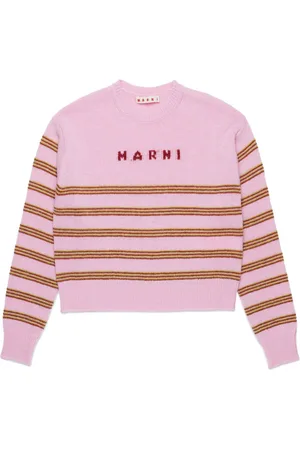 Marni Logo-intarsia striped jumper