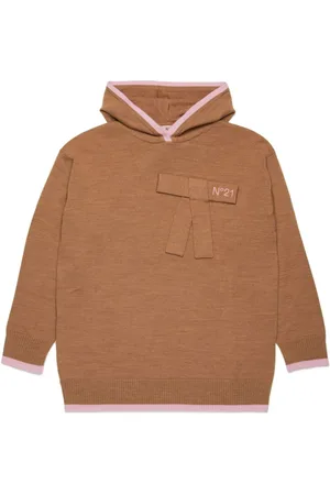 Nº21 Logo-embroidered knitted hoodie